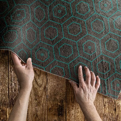 Covor de vinil Hexagoane design retro brut