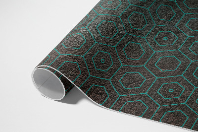 Covor de vinil Hexagoane design retro brut