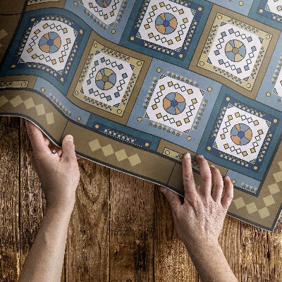 Covor interior din vinil Motiv geometric cubic în stil retro