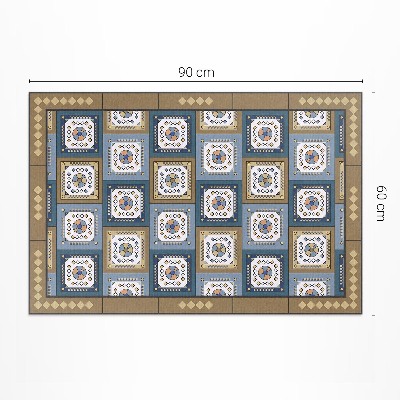 Covor interior din vinil Motiv geometric cubic în stil retro