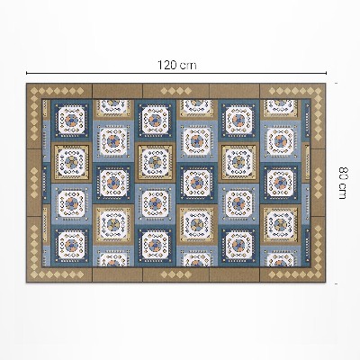 Covor interior din vinil Motiv geometric cubic în stil retro