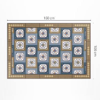 Covor interior din vinil Motiv geometric cubic în stil retro