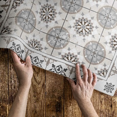 Covor de vinil acasă Mozaic decorativ cu cercuri florale