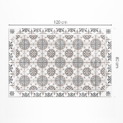 Covor de vinil acasă Mozaic decorativ cu cercuri florale