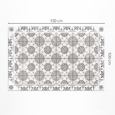 Covor de vinil acasă Mozaic decorativ cu cercuri florale
