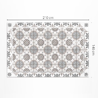 Covor de vinil acasă Mozaic decorativ cu cercuri florale