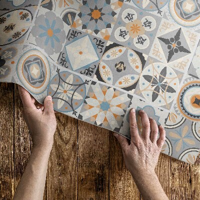 Covor de vinil acasă Mozaic spaniol cu dale pastelate