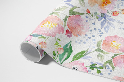 Covor de vinil acasă Acuarelă flori plante delicate