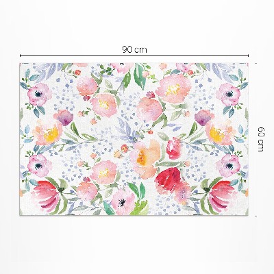 Covor de vinil acasă Acuarelă flori plante delicate