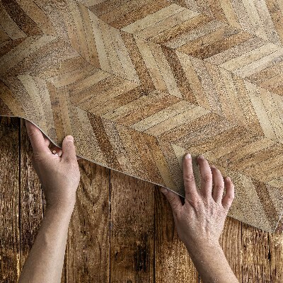 Covor interior din vinil Parchet din lemn la modă în formă de heringbone