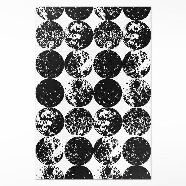 Covor de vinil Cercuri negre model minimalist