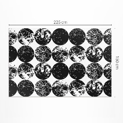 Covor de vinil Cercuri negre model minimalist