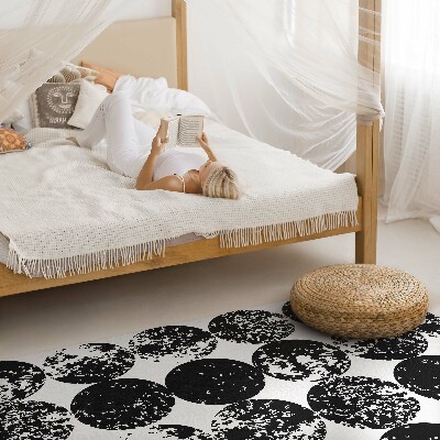 Covor de vinil Cercuri negre model minimalist