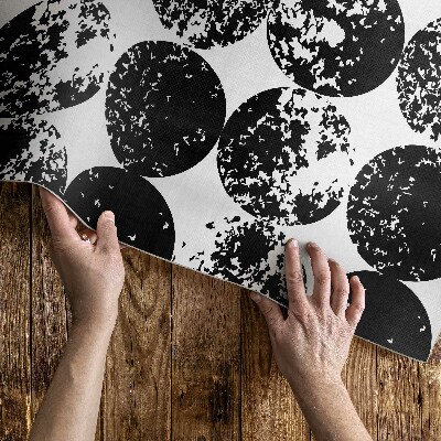 Covor de vinil Cercuri negre model minimalist