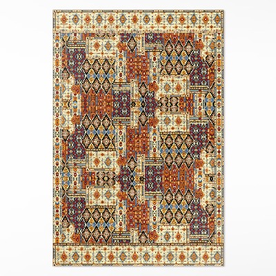 Covor de vinil acasă Geometric patchwork boho vintage