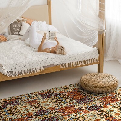 Covor de vinil acasă Geometric patchwork boho vintage