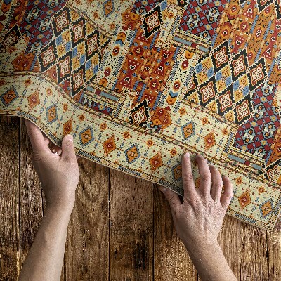 Covor de vinil acasă Geometric patchwork boho vintage