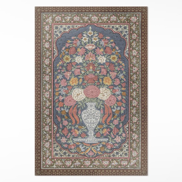 Covor interior din vinil Buchet de flori imitație țesătură vintage