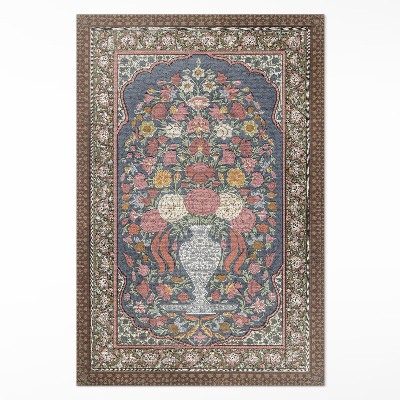 Covor interior din vinil Buchet de flori imitație țesătură vintage