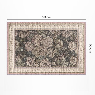 Covor interior din vinil Flori în imitație de țesătură în stil vechi