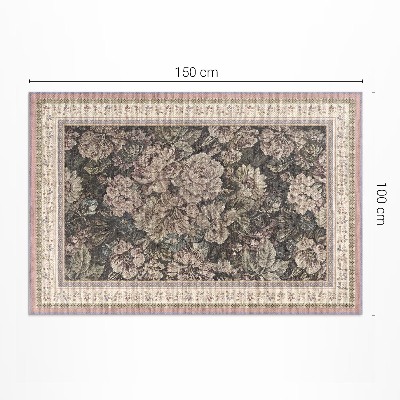 Covor interior din vinil Flori în imitație de țesătură în stil vechi