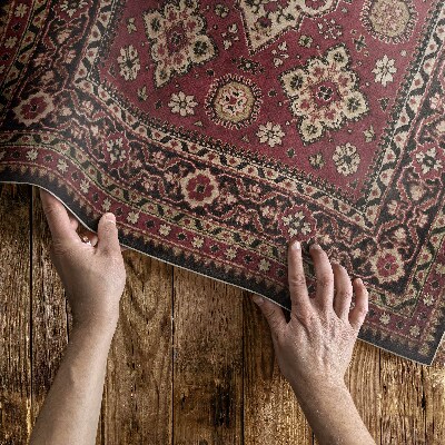 Covor de vinil acasă Vintage Geometric Red