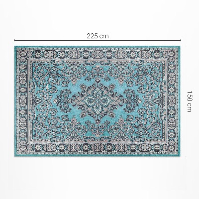 Covor de vinil Model decorativ albastru motiv vegetal