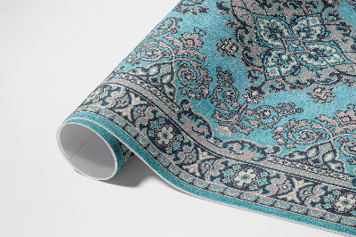 Covor de vinil Model decorativ albastru motiv vegetal