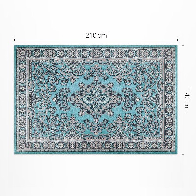 Covor de vinil Model decorativ albastru motiv vegetal