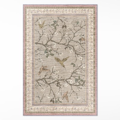 Covor de vinil Fundal floral delicat cu păsări