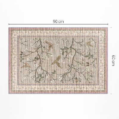 Covor de vinil Fundal floral delicat cu păsări