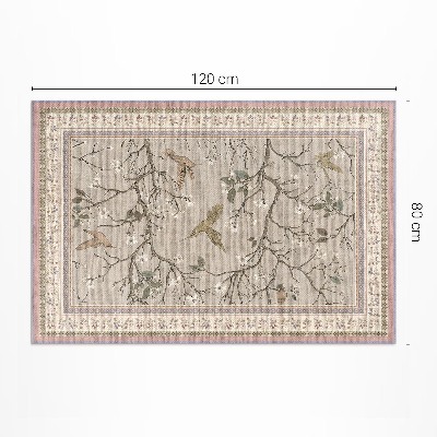 Covor de vinil Fundal floral delicat cu păsări