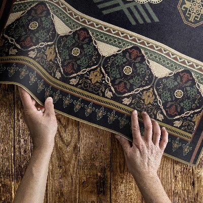 Covor de vinil acasă Negru decorativ colorat