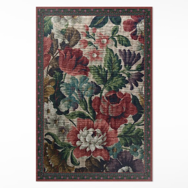 Covor interior din vinil Model floral vintage delicat