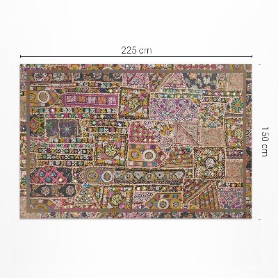 Covor de vinil Model etnic vintage de tip patchwork
