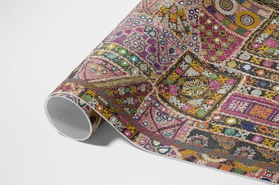Covor de vinil Model etnic vintage de tip patchwork