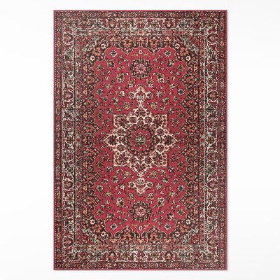 Covor de vinil acasă Vechi model floral persan roșu