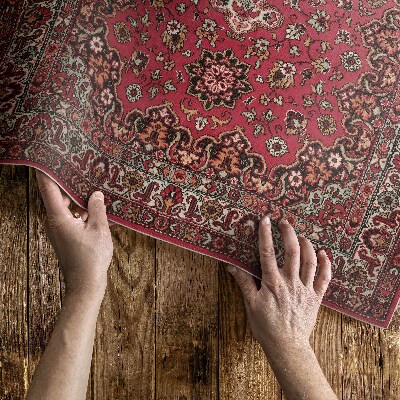 Covor de vinil acasă Vechi model floral persan roșu