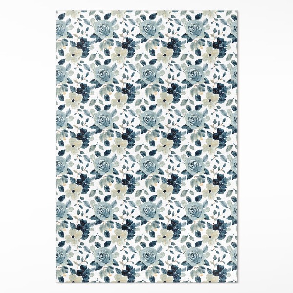 Covor de vinil acasă Flori pictate model regulat floral