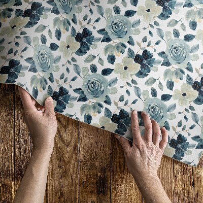 Covor de vinil acasă Flori pictate model regulat floral