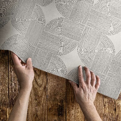 Covor de vinil acasă Panglică liniară model decorativ vintage