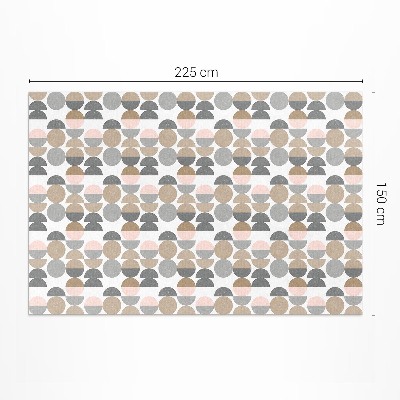 Covor de vinil acasă Cercuri și semilune model geometric retro