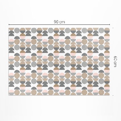 Covor de vinil acasă Cercuri și semilune model geometric retro