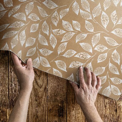 Covor de vinil acasă Creangă liniară boho cu frunze