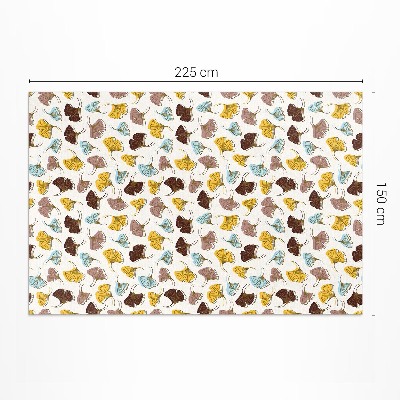 Covor de vinil Pastel Ginkgo biloba frunze ilustrație boho