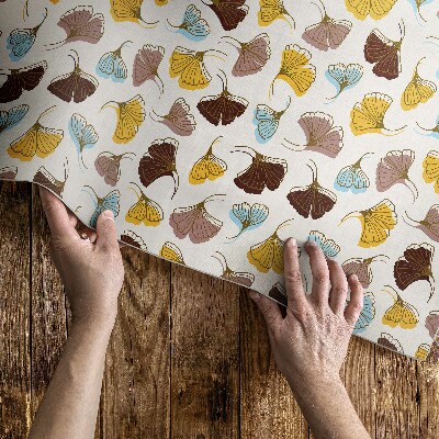 Covor de vinil Pastel Ginkgo biloba frunze ilustrație boho