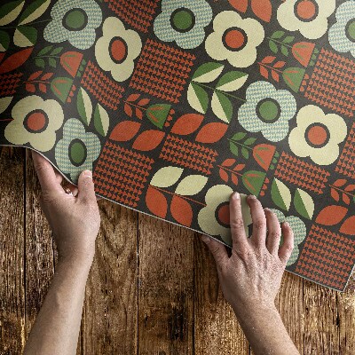 Covor interior din vinil Ilustrație folclorică de flori