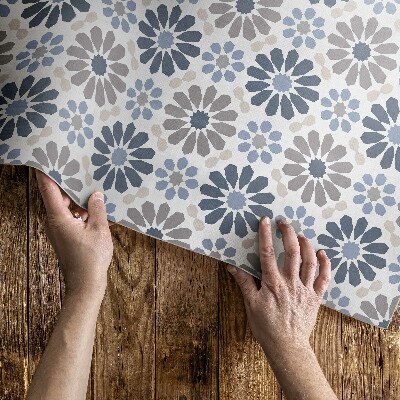 Covor interior din vinil Model regulat delicat de flori pastelate