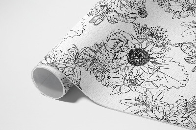 Covor interior din vinil Floarea-soarelui de desene animate flori frumoase de epocă
