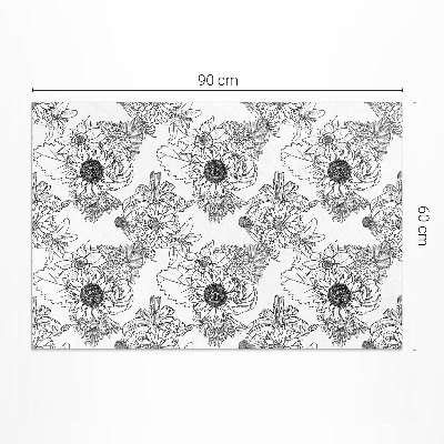 Covor interior din vinil Floarea-soarelui de desene animate flori frumoase de epocă